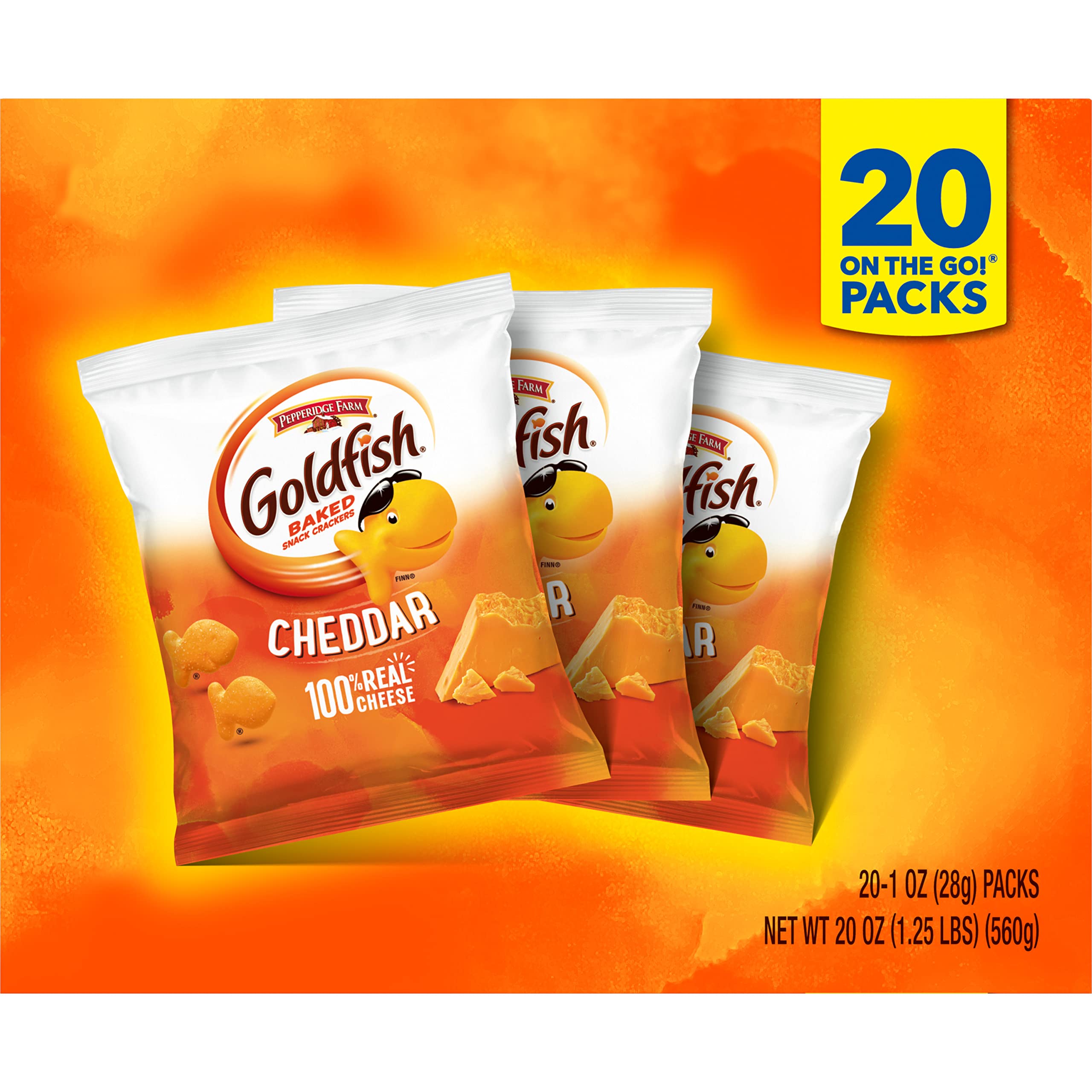 Goldfish Crackers Big Smiles Variety Pack | Cheddar, Colors & Pretzels | 30 Snack Packs