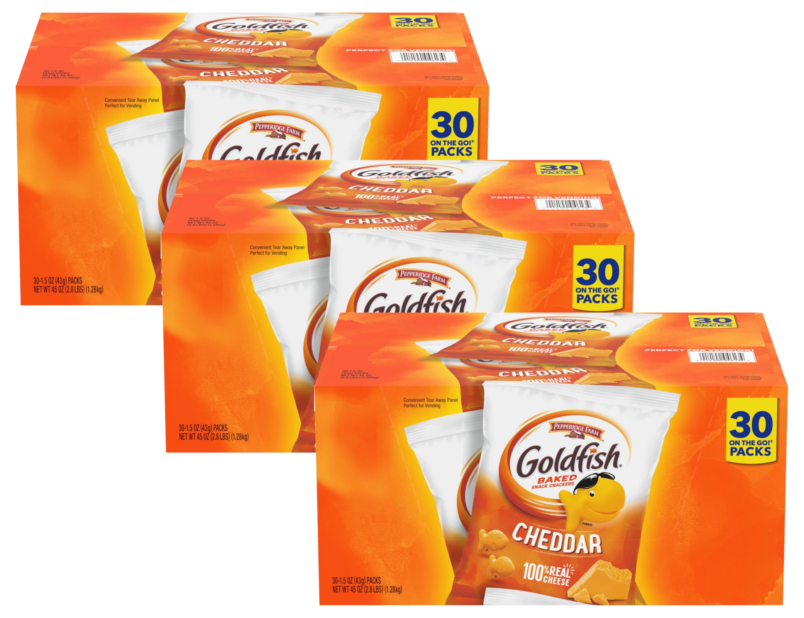 Goldfish Crackers Big Smiles Variety Pack | Cheddar, Colors & Pretzels | 30 Snack Packs