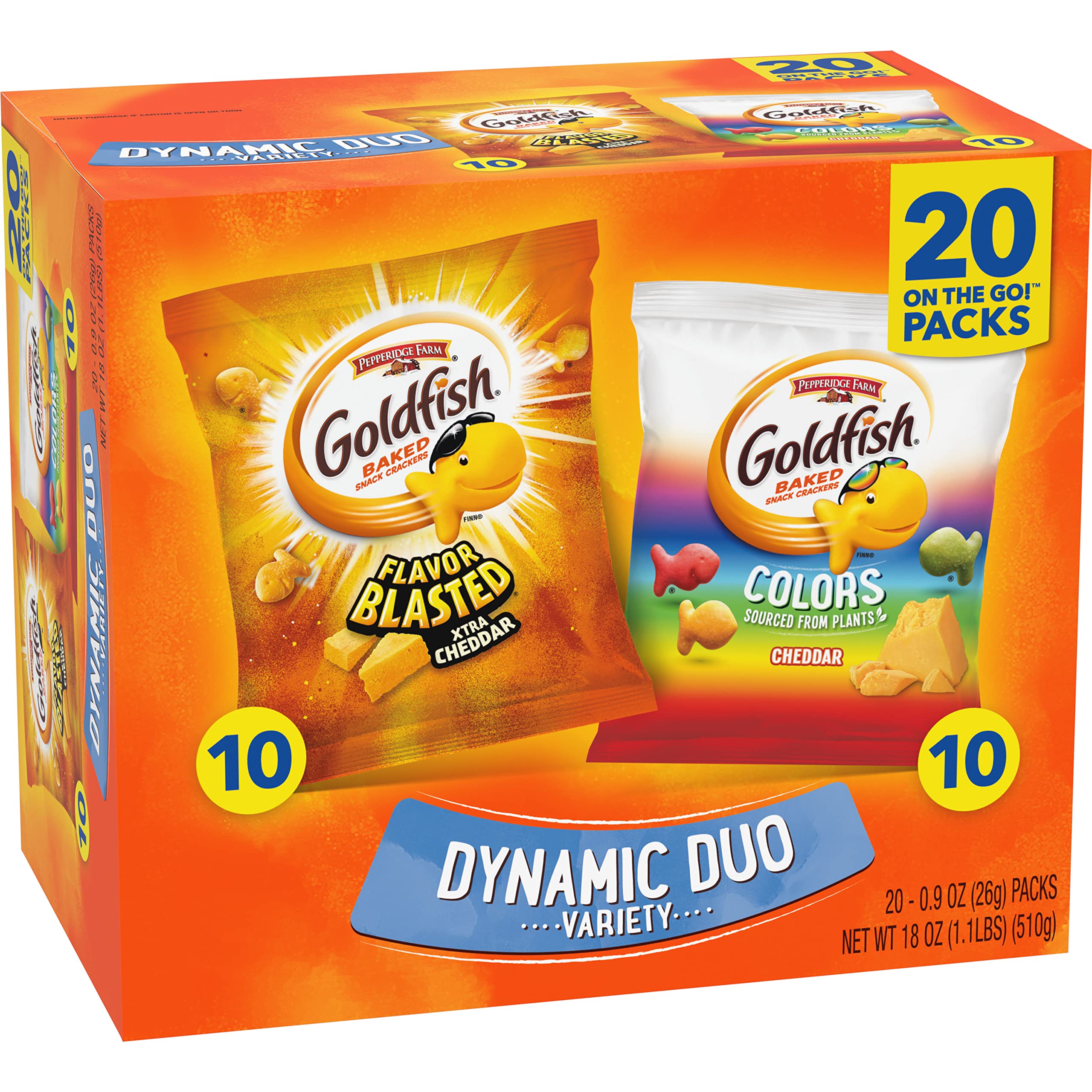 Goldfish Crackers Big Smiles Variety Pack | Cheddar, Colors & Pretzels | 30 Snack Packs