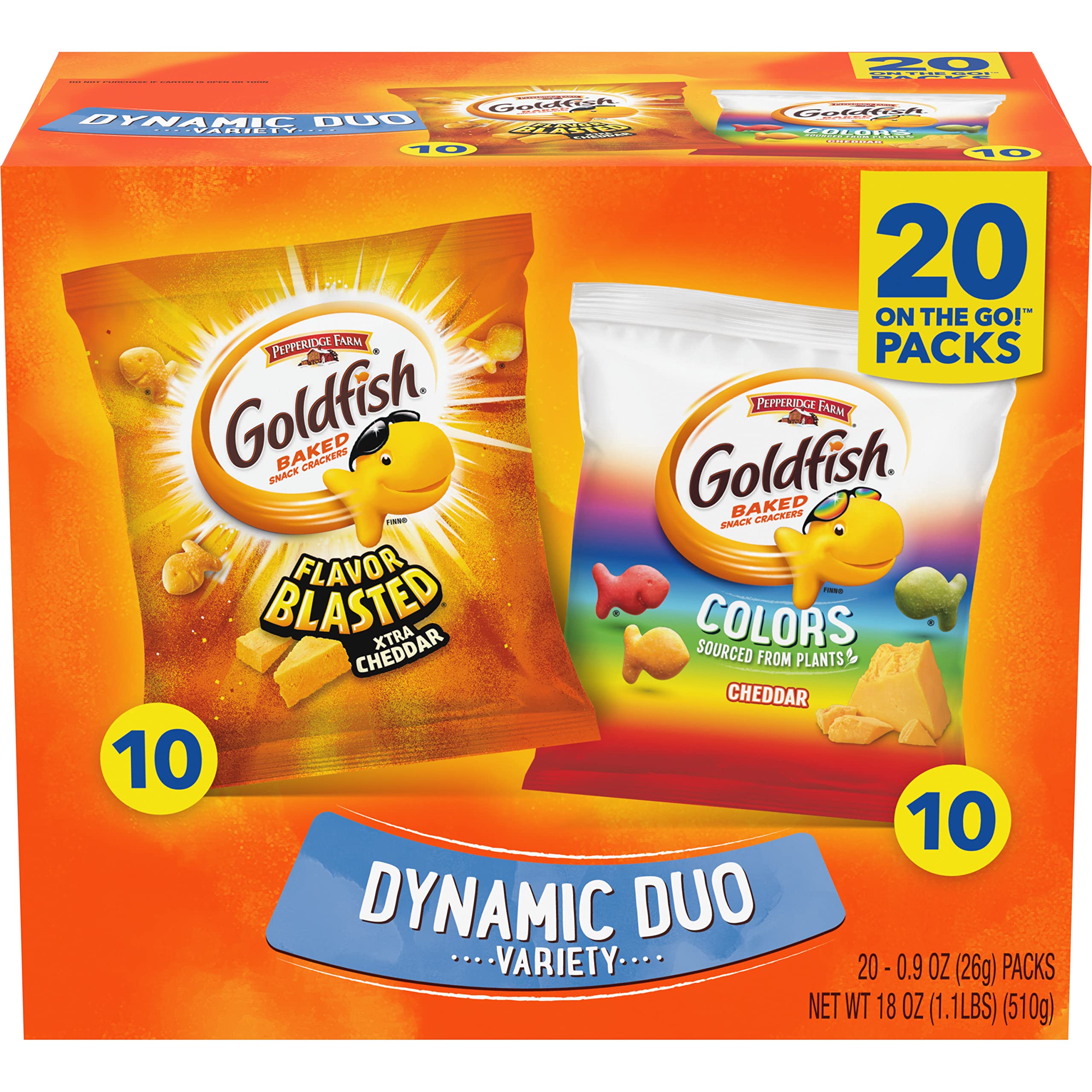 Goldfish Crackers Big Smiles Variety Pack | Cheddar, Colors & Pretzels | 30 Snack Packs