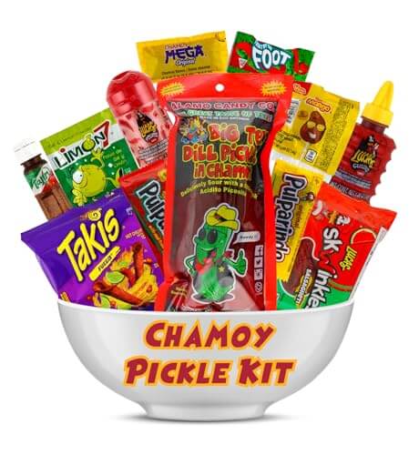Chamoy Pickle Kit, Mexican Candy Mix Ready to make the Famous TikTok Trend, Includes Original Alamo Dill Pickle, Baby Lucas, Lucas Gusano, Skwinkles Salsaghetti & Pulparindo by LookOn - Collins Global Snack Store