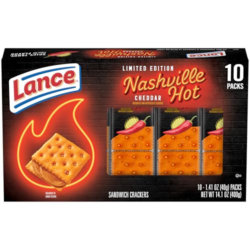 Trending Lance Nashville Hot Cheddar Sandwich Crackers, 10 Pack