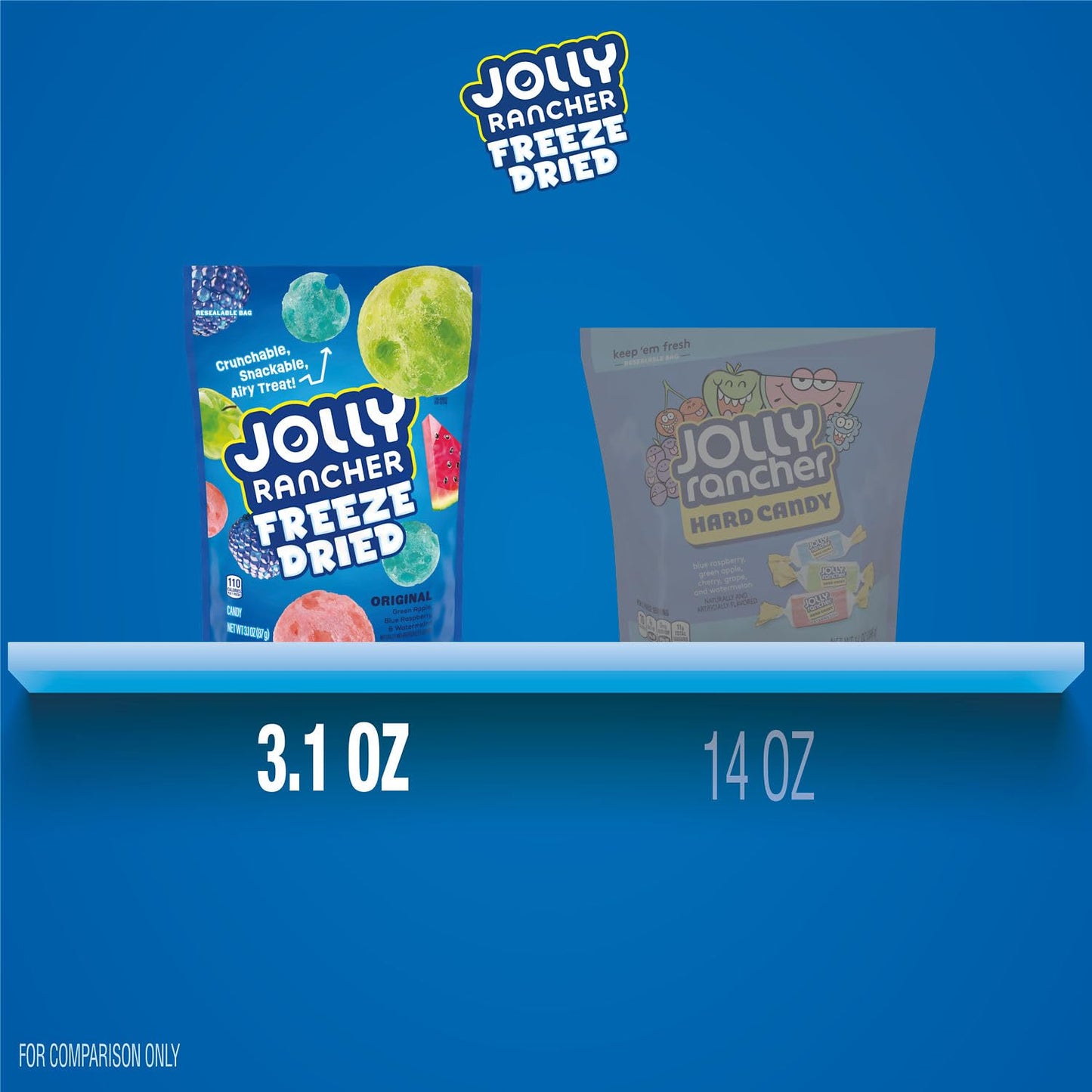 JOLLY RANCHER Freeze Dried Original Fruit Flavored Candy - Viral TikTok Trending (3.1 oz)