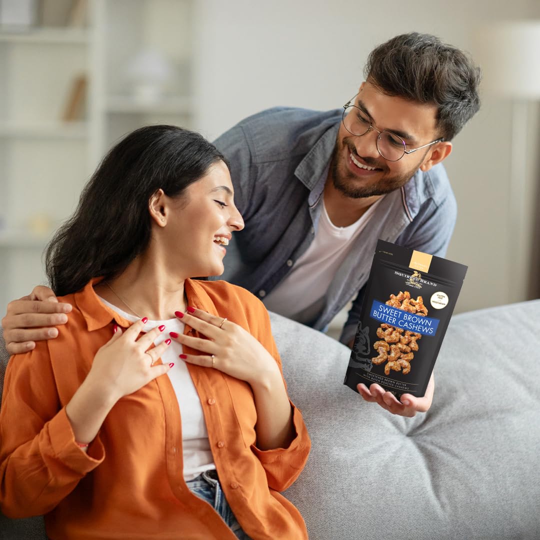 Squirrel Brand Sweet Brown Butter Cashews, 3.5 Ounces Resealable Bag, Gluten Free, Vegetarian - Collins Global Snack Store