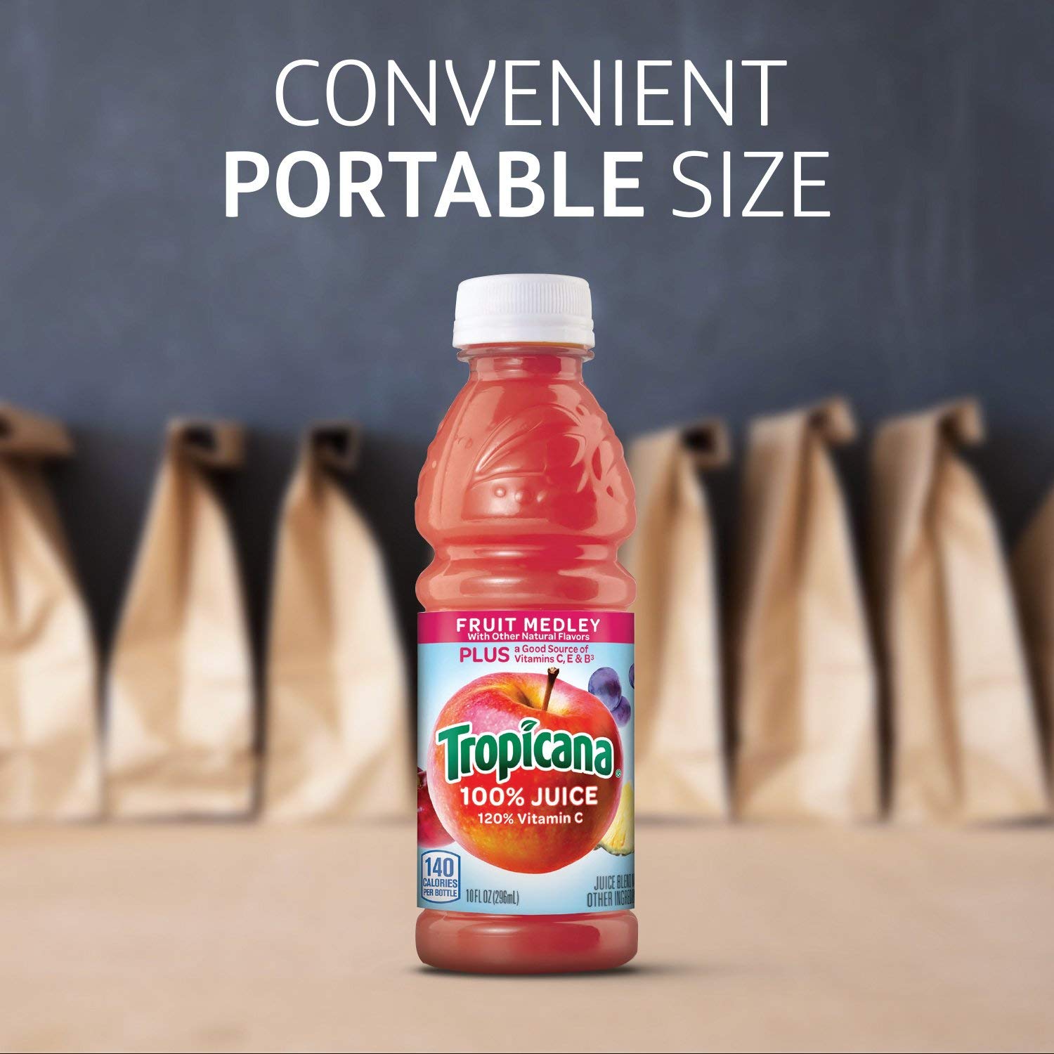 Tropicana 100% Juice 3-flavor Classic Variety Pack,10 Fl Oz (Pack of 24) - Collins Global Snack Store