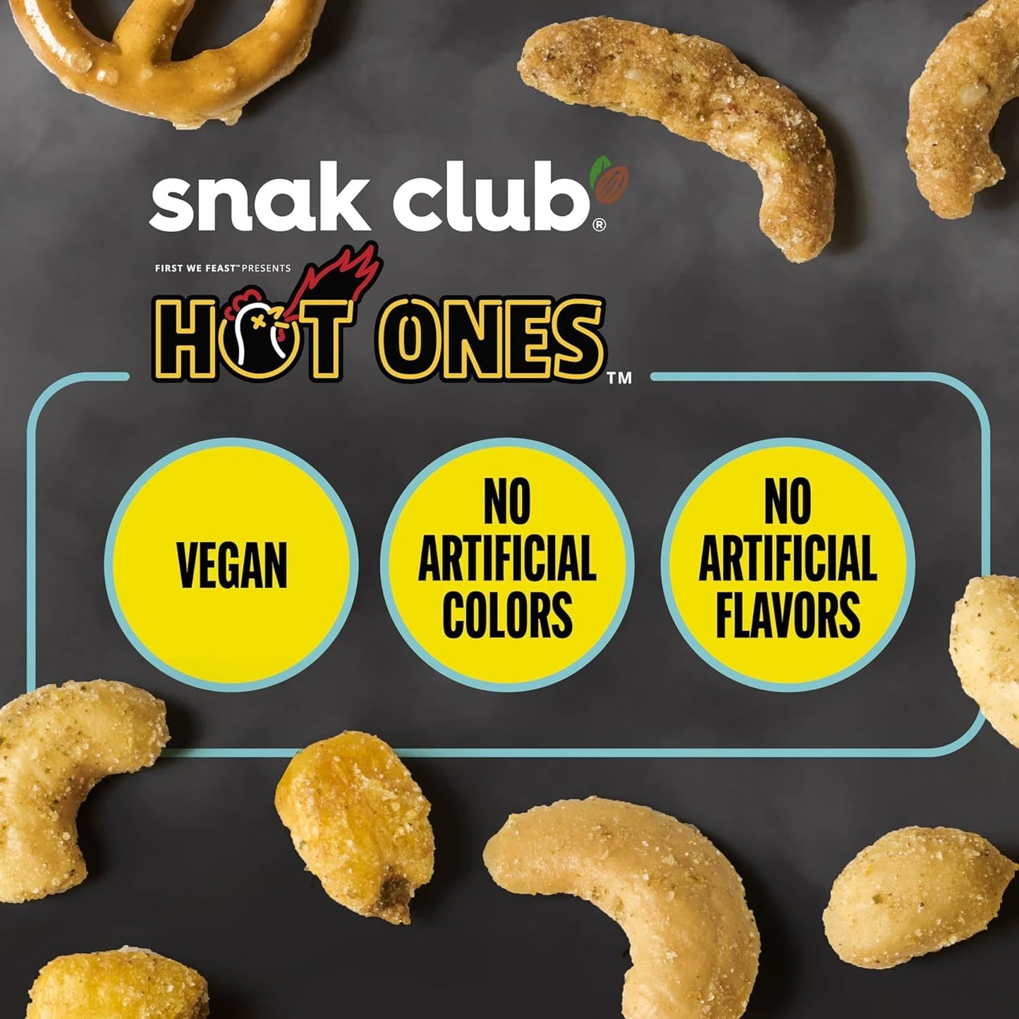 Trending Snak Club x Hot Ones Hot Habanero Snack Mix, Spicy Snacks with Peanuts, Pretzels, Sesame Sticks, Toasted Corn & Cashews, Inspired by Hot Ones Hot Sauce, 10 oz Bag