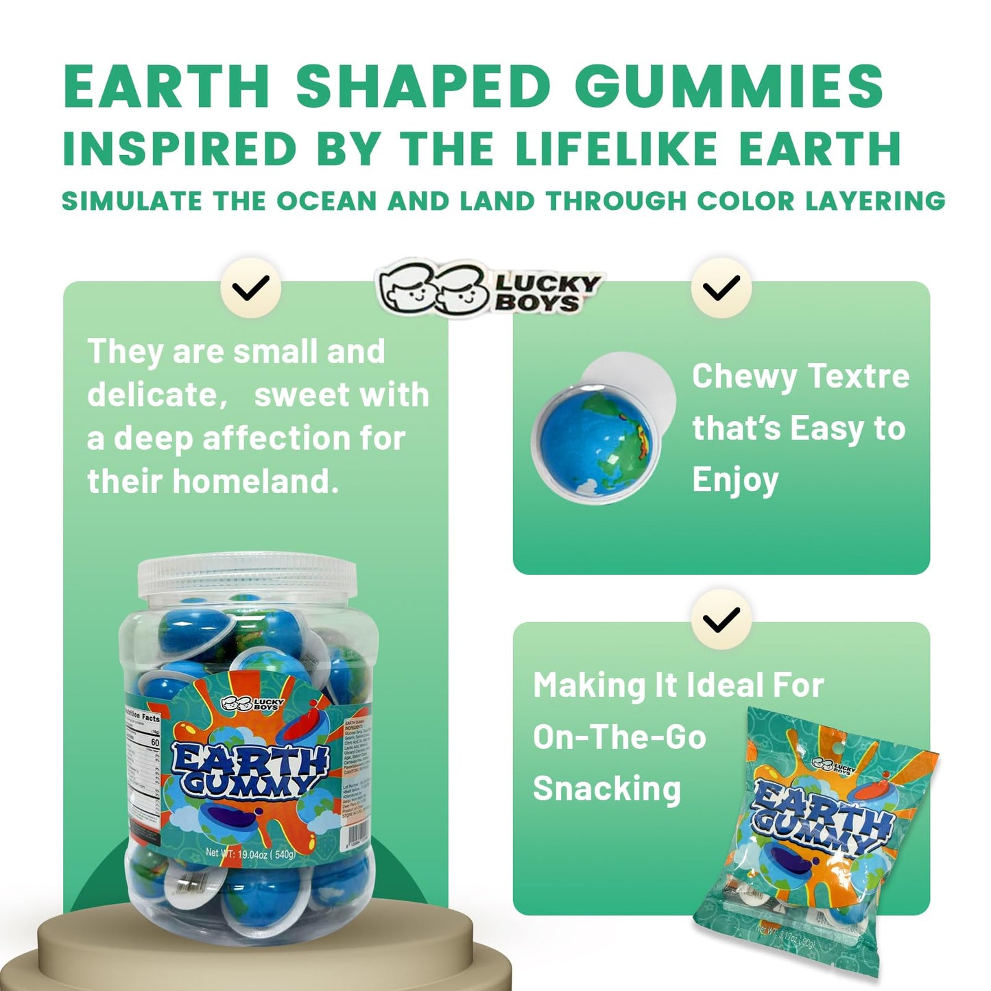 Lucky Boys Eyeball Gummy Candy - 30 Pieces with Fruity Liquid Center | Halloween Party Treat