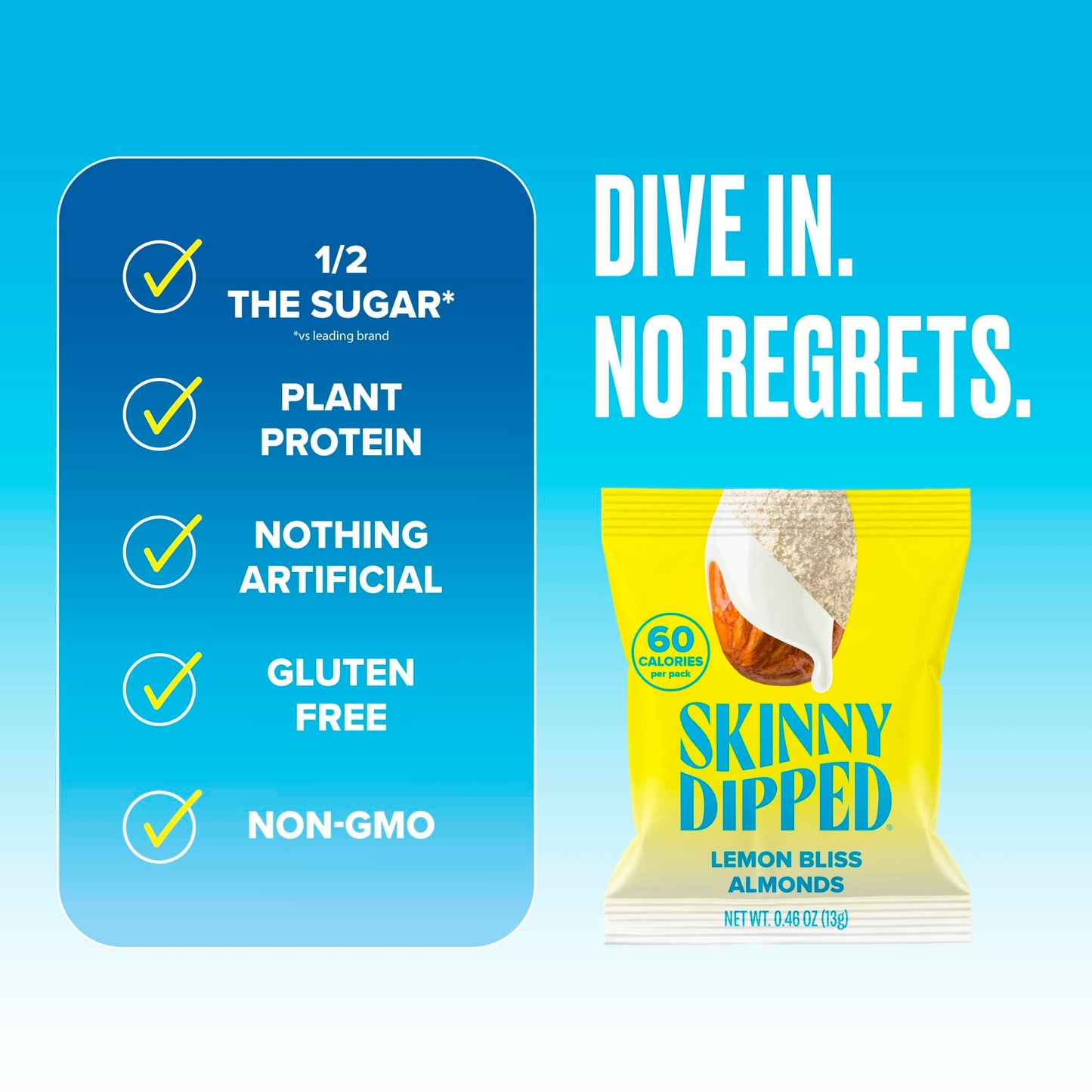 SkinnyDipped Snack Attack Minis Almond Variety Pack, Healthy Snack, Plant Protein, Gluten Free, 0.46 oz Mini Bags, Pack of 25 - Collins Global Snack Store