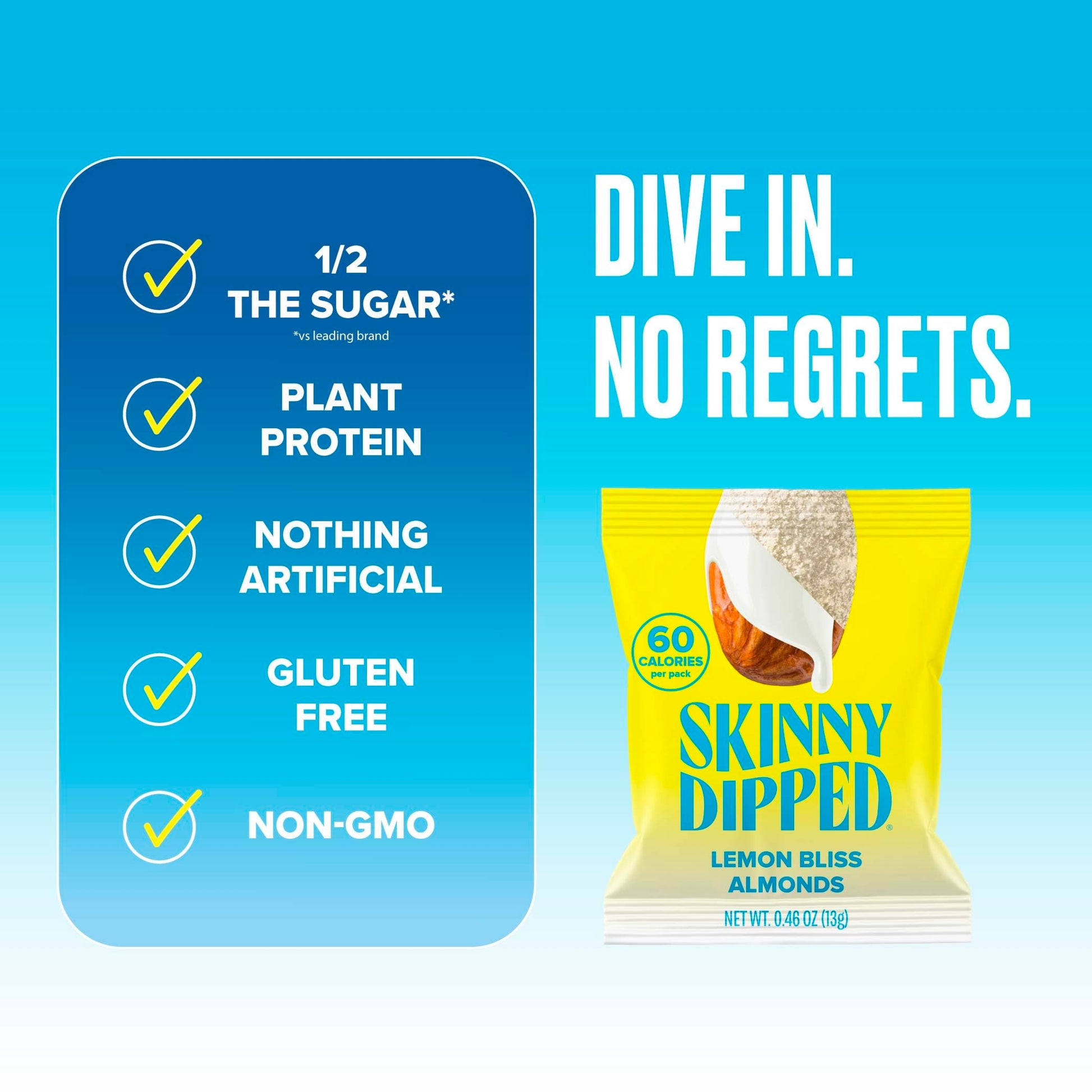 SkinnyDipped Snack Attack Minis Almond Variety Pack, Healthy Snack, Plant Protein, Gluten Free, 0.46 oz Mini Bags, Pack of 25 - Collins Global Snack Store