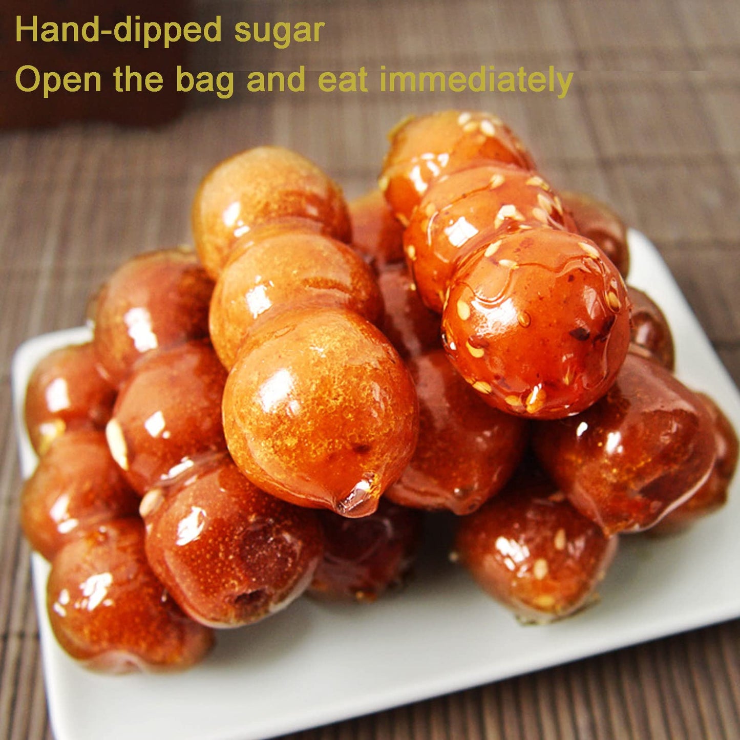 Trending Favorite Sweet and Sour Taste Candied Haws Peking Specialty Ice-Sugar Gourd String Candied Fruit Chinese Traditional Old Beijing Hawthorn Ball Preserved Bing Tang HuLu Gift Boxed for Mother's Day Birthday