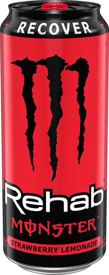 Monster Rehab Peach Tea + Energy, Energy Iced Tea, 15.5 Ounce (Pack of 24) - Collins Global Snack Store