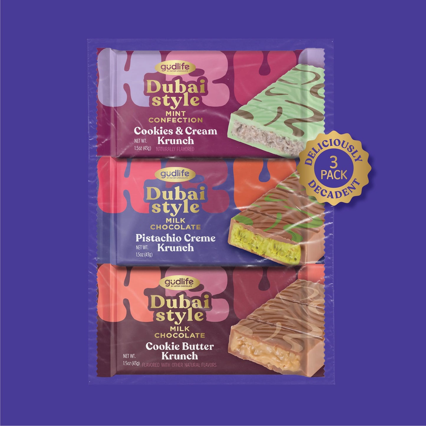 Dubai Chocolate Bars by Gudlife - Premium Gourmet Chocolate Gift Set