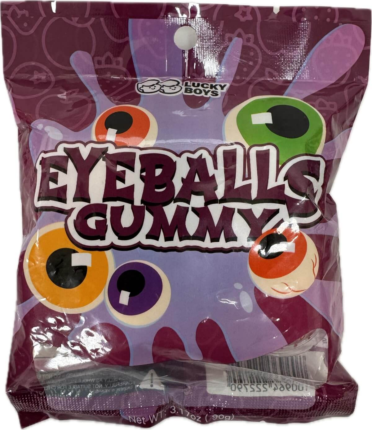 Eyeball gummy candy Halloween from Lucky Boys, featuring colorful gummy eyeballs in a fun package.