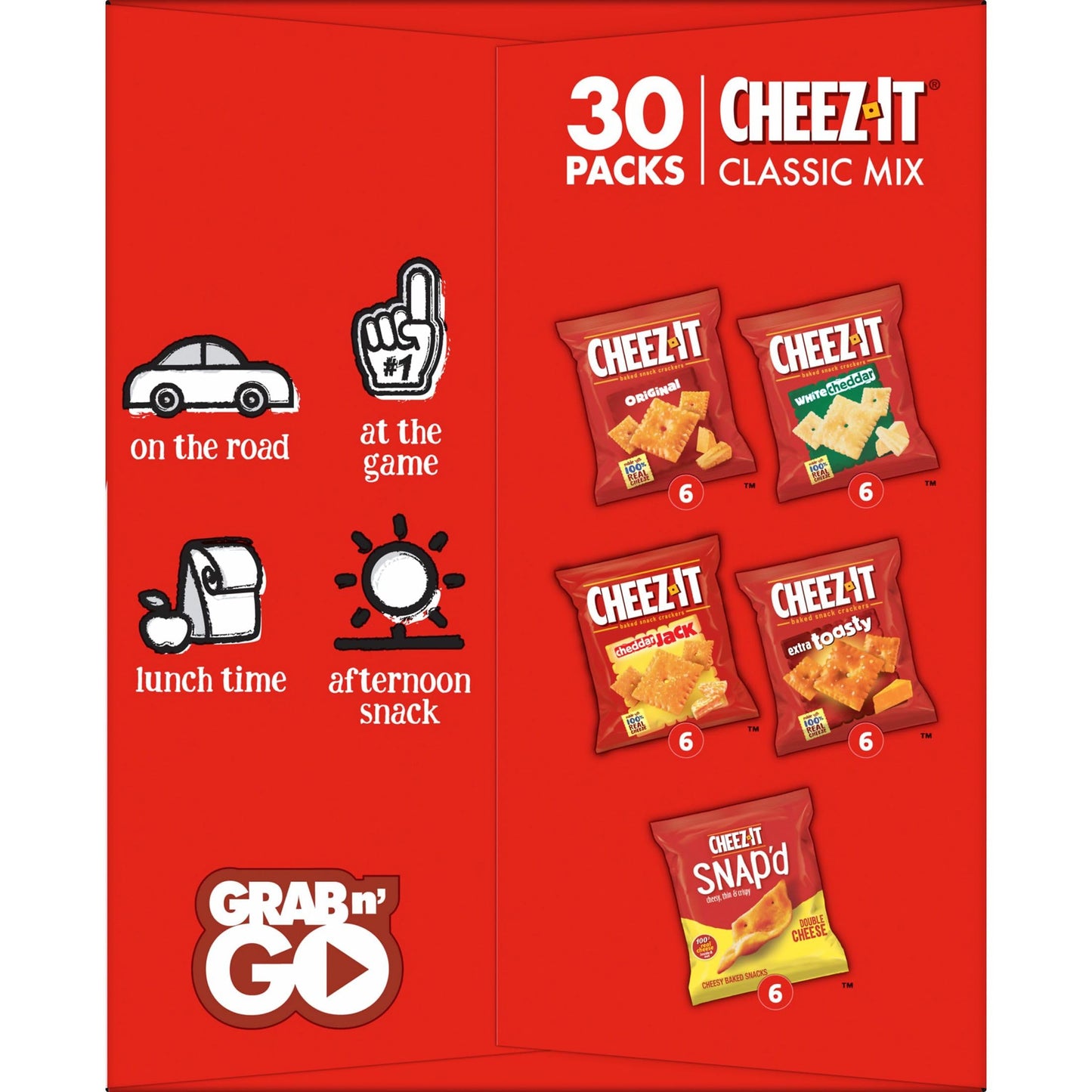 Cheez-It Cheese Crackers, Baked Snack Crackers, Lunch Snacks, Variety Pack, 12.1oz Box (12 Packs) - Collins Global Snack Store