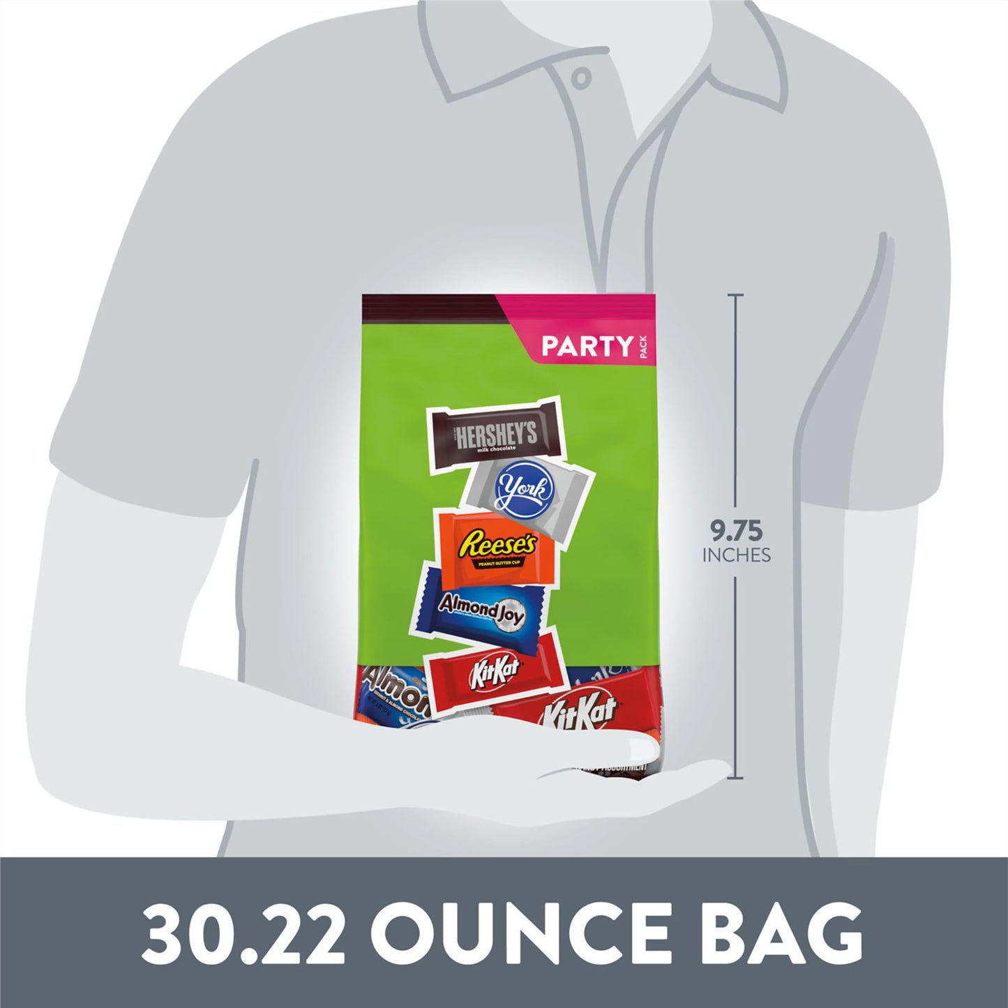 HERSHEY'S Assorted Chocolate Flavored Candy Party Pack, Halloween Candy, 30.22 oz - Collins Global Snack Store