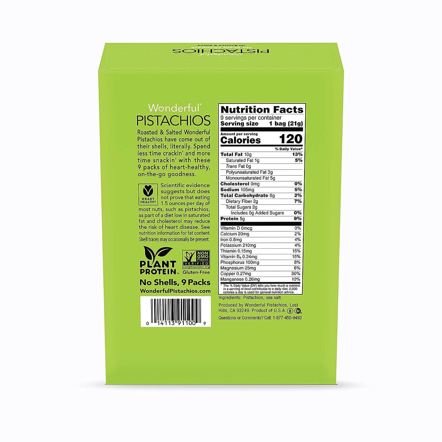 Wonderful Pistachios No Shells, 3 Flavors Mixed Variety Pack of 9 (0.75 Ounce), Roasted &amp; Salted Nuts (4), Chili (3), Honey (2), Protein Snacks, Gluten Free, Pantry Staples, Healthy Snacks Variety Pack for Adults, Stocking Stuffers - Collins Global Snack Store