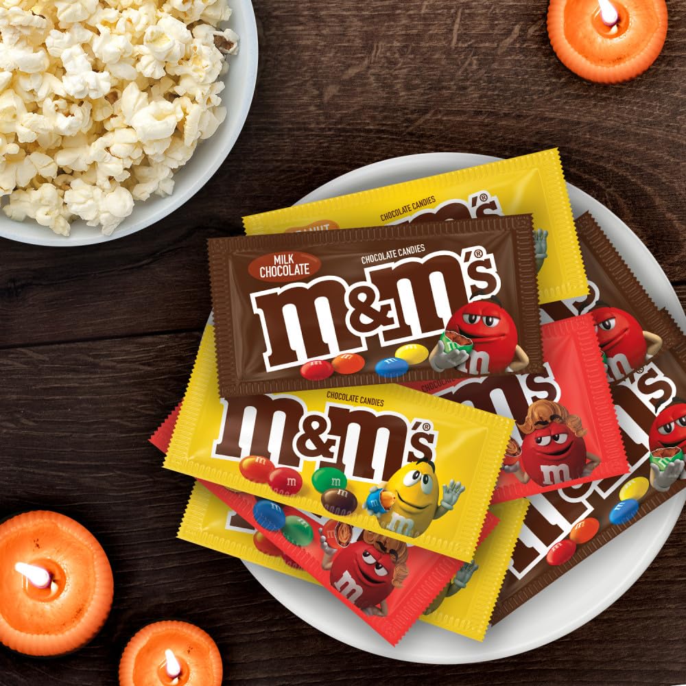 Mars M&M'S Peanut, M&M'S Caramel, SNICKERS Original, SNICKERS Peanut Butter Squared, TWIX Original and TWIX Cookie Dough Variety Pack Full Size Individually Wrapped Milk Chocolate Candy Bars, 18 Ct - Collins Global Snack Store