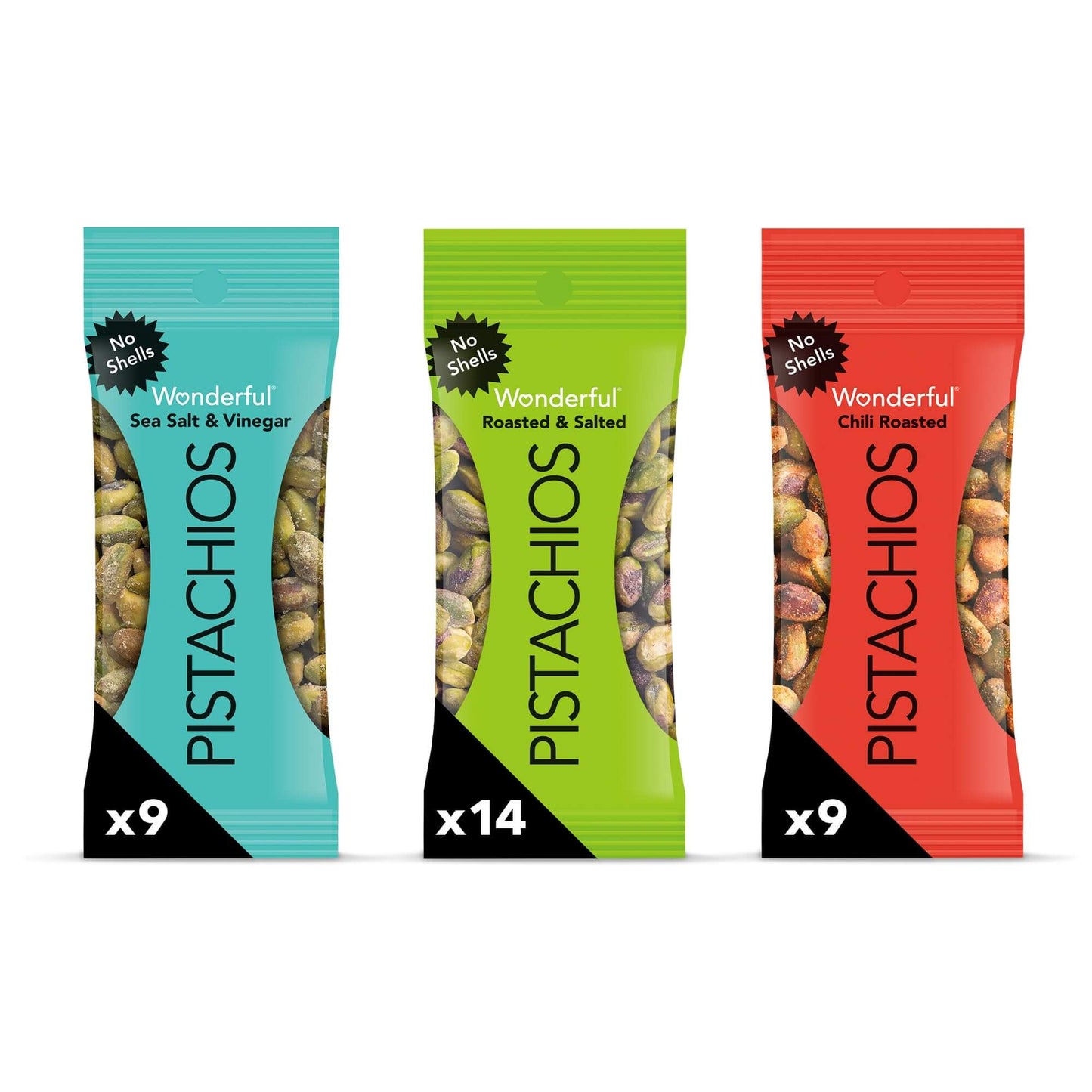 Wonderful Pistachios No Shells - Viral Flavors Variety Pack, Premium Roasted (6.75 oz)