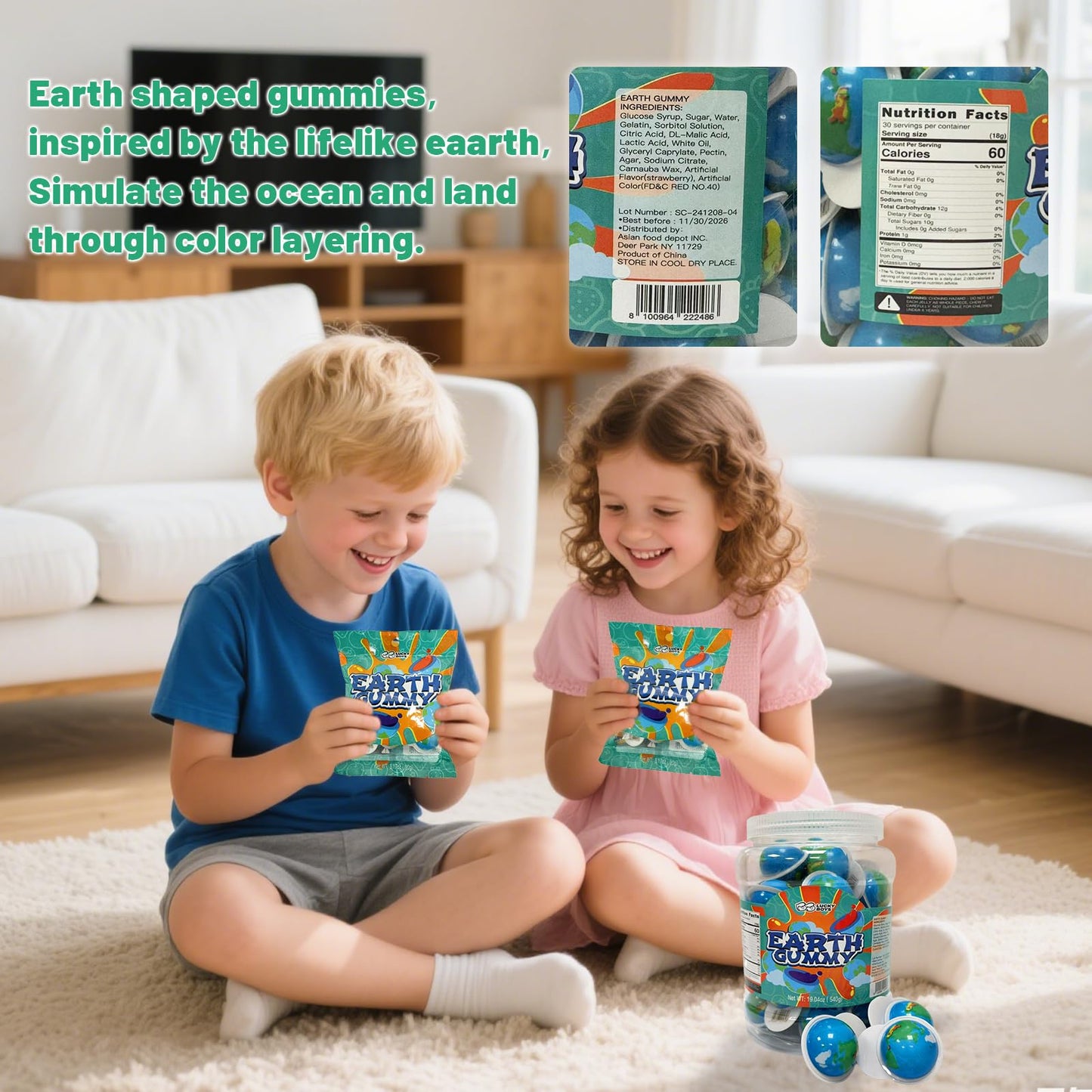 Lucky Boys Eyeball Gummy Candy - 30 Pieces with Fruity Liquid Center | Halloween Party Treat