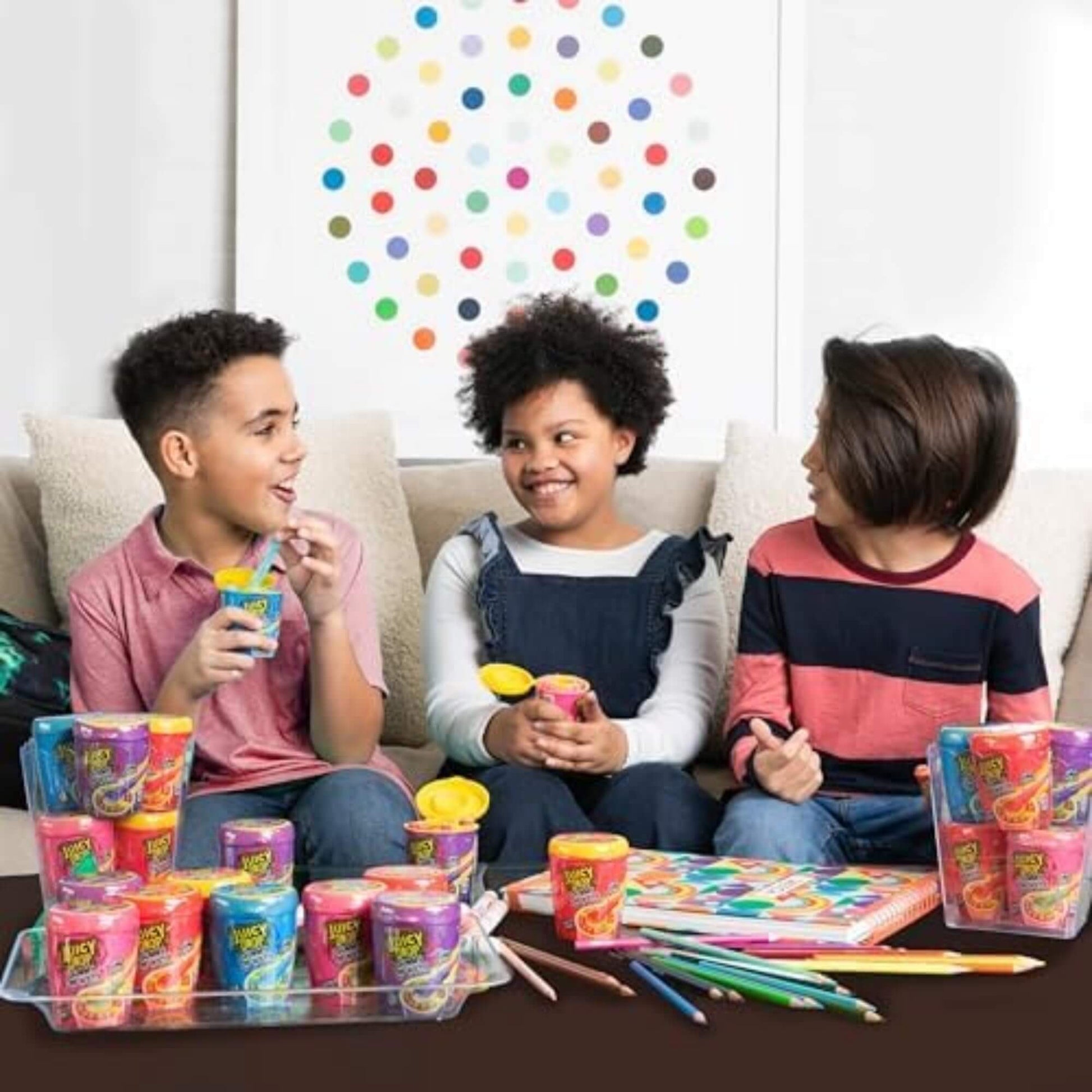 Juicy Drop Gummy Dip 'N Stix Assorted Candy Variety Pack, Sweet Gummy Sticks W/ Sour Dipping Gel, 8 Pack, Assorted For Kids Parties and Party Favors, Sour Candy Variety for Kids - Collins Global Snack Store