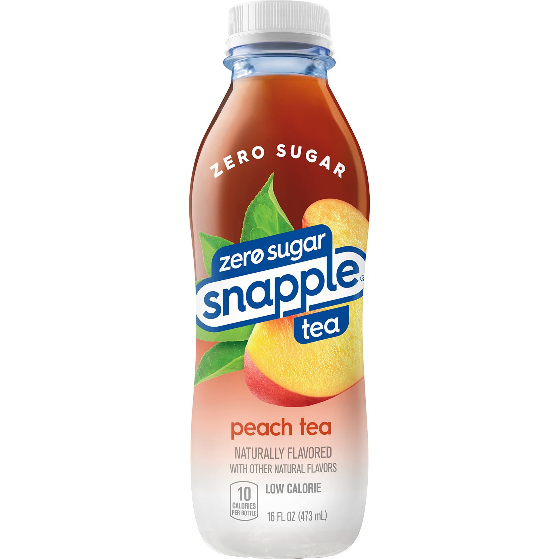 Snapple Zero Sugar Peach Tea, 16 fl oz recycled plastic bottle (Pack of 12) - Collins Global Snack Store