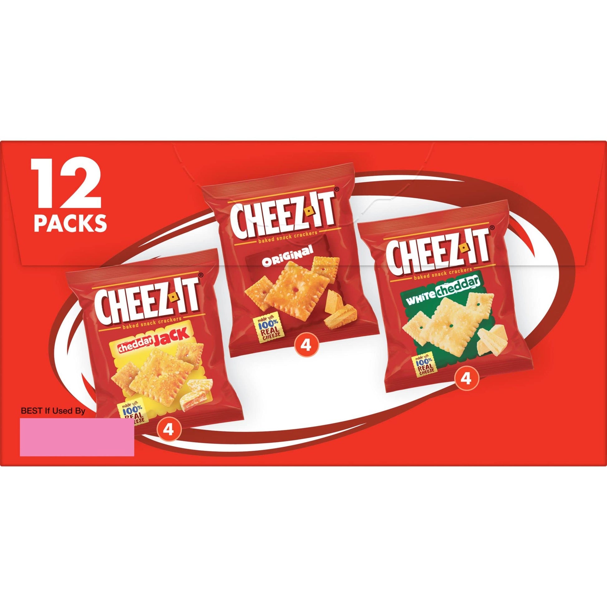 Cheez-It Cheese Crackers, Baked Snack Crackers, Lunch Snacks, Variety Pack, 12.1oz Box (12 Packs) - Collins Global Snack Store