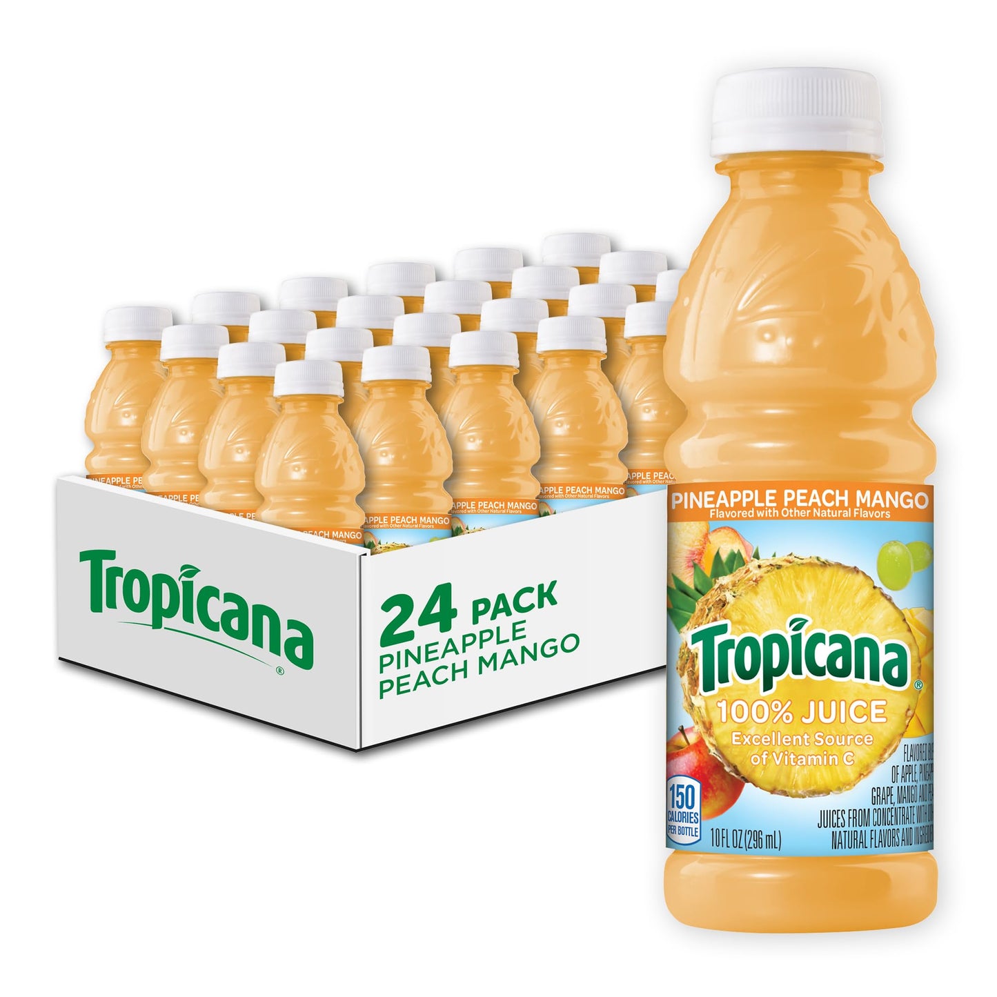 Tropicana 100% Juice Variety Pack - Orange, Apple & Fruit Medley (10 oz, Pack of 24)