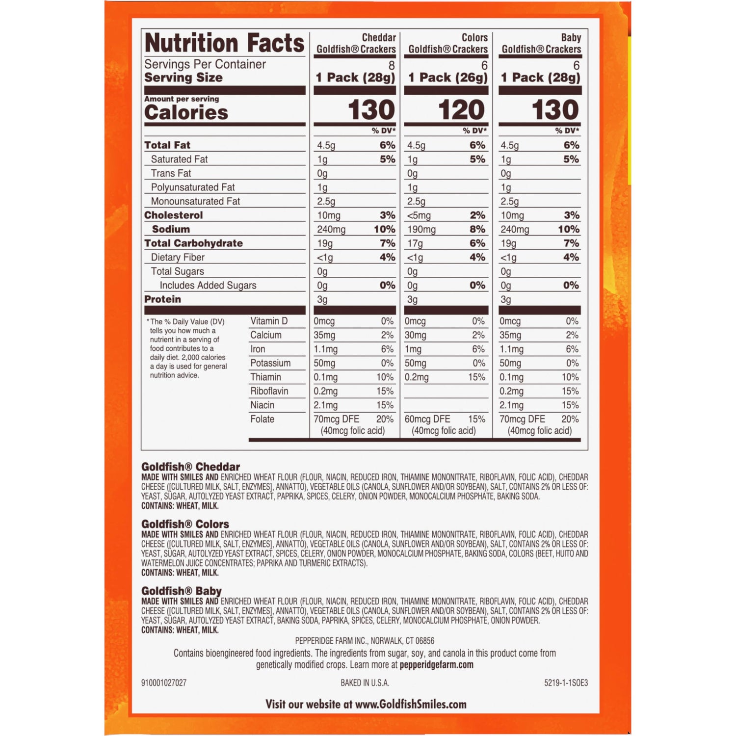 Goldfish Crackers Big Smiles Variety Pack | Cheddar, Colors &amp; Pretzels | 30 Snack Packs