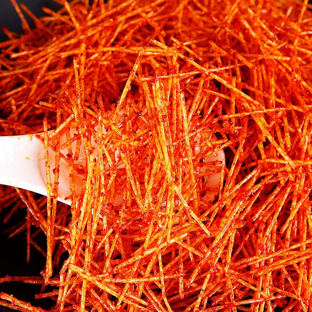 Chinese Spicy Latiao Gluten Strips - Chewy, savory gluten strips coated in bold Sichuan spices.