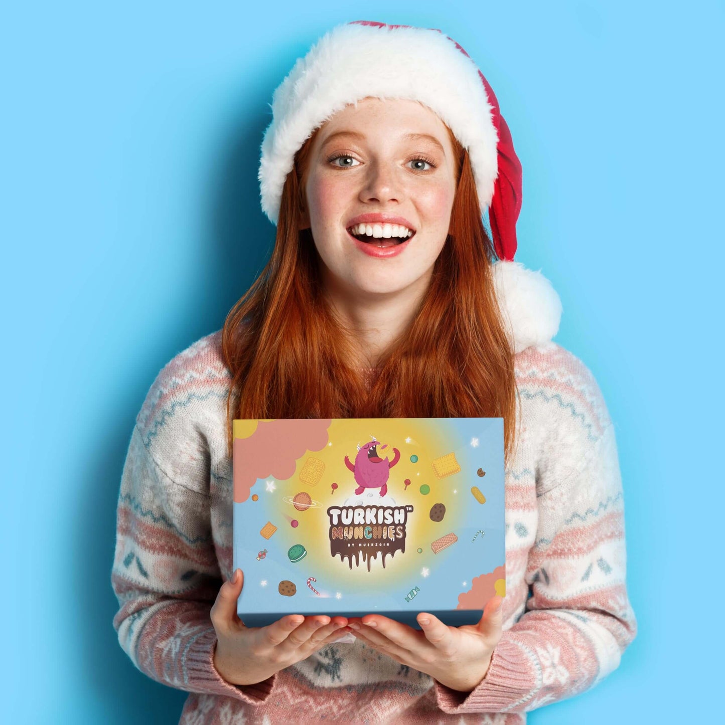 Midi International Snack Box | Premium Exotic Foreign Snacks | Unique Snack Food Gifts Included | Light Blue Space Theme | Candies from Around the World | 12 Full-Size + 1 Bonus Snacks - Collins Global Snack Store