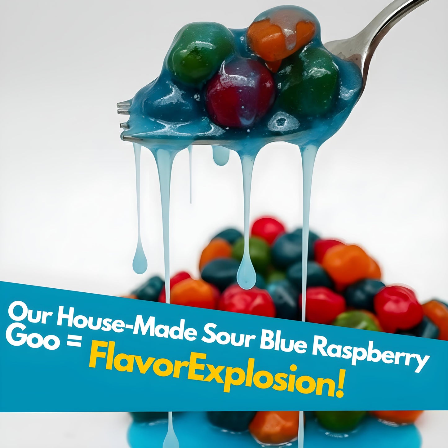 Gooey Gushables Sour Blue Raspberry in Liquid Candy Sauce by Yum Yum