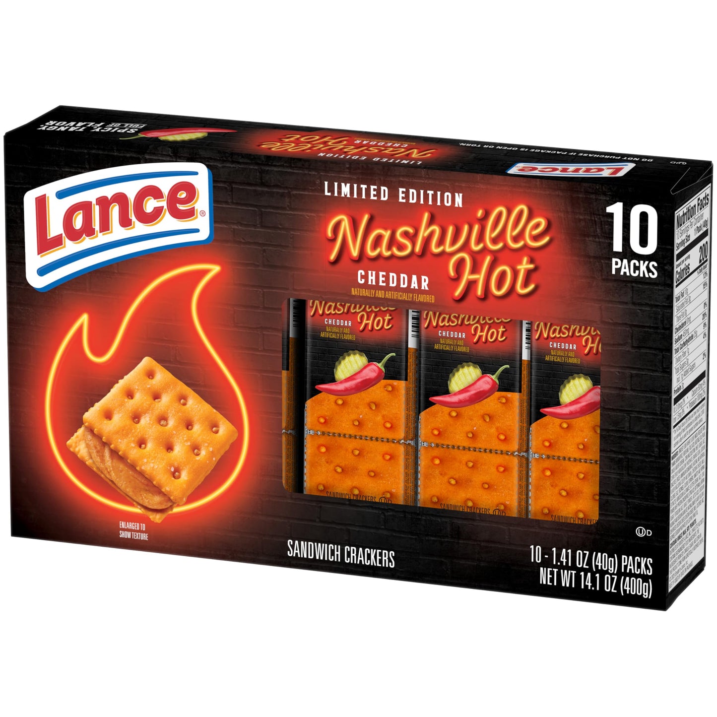 Trending Lance Nashville Hot Cheddar Sandwich Crackers, 10 Pack