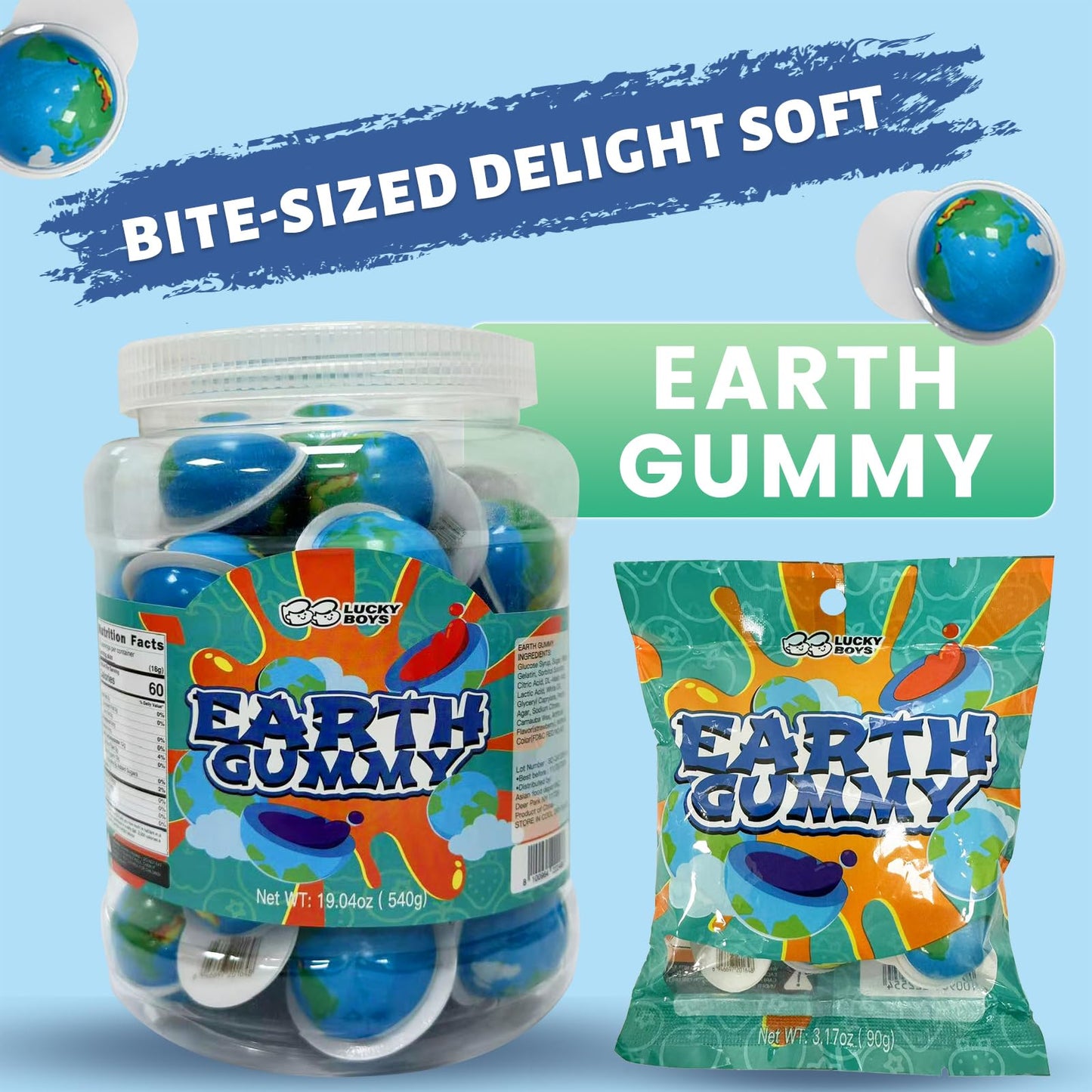 Lucky Boys Eyeball Gummy Candy - 30 Pieces with Fruity Liquid Center | Halloween Party Treat