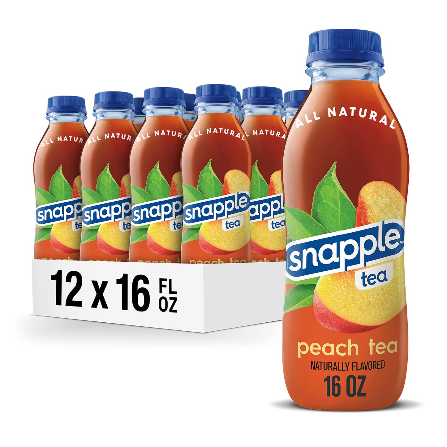 Snapple Zero Sugar Peach Tea, 16 fl oz recycled plastic bottle (Pack of 12) - Collins Global Snack Store