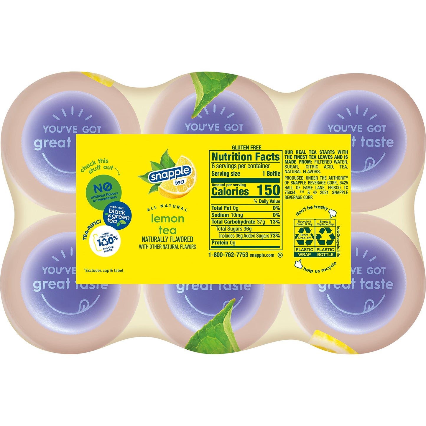 Snapple Zero Sugar Peach Tea, 16 fl oz recycled plastic bottle (Pack of 12) - Collins Global Snack Store