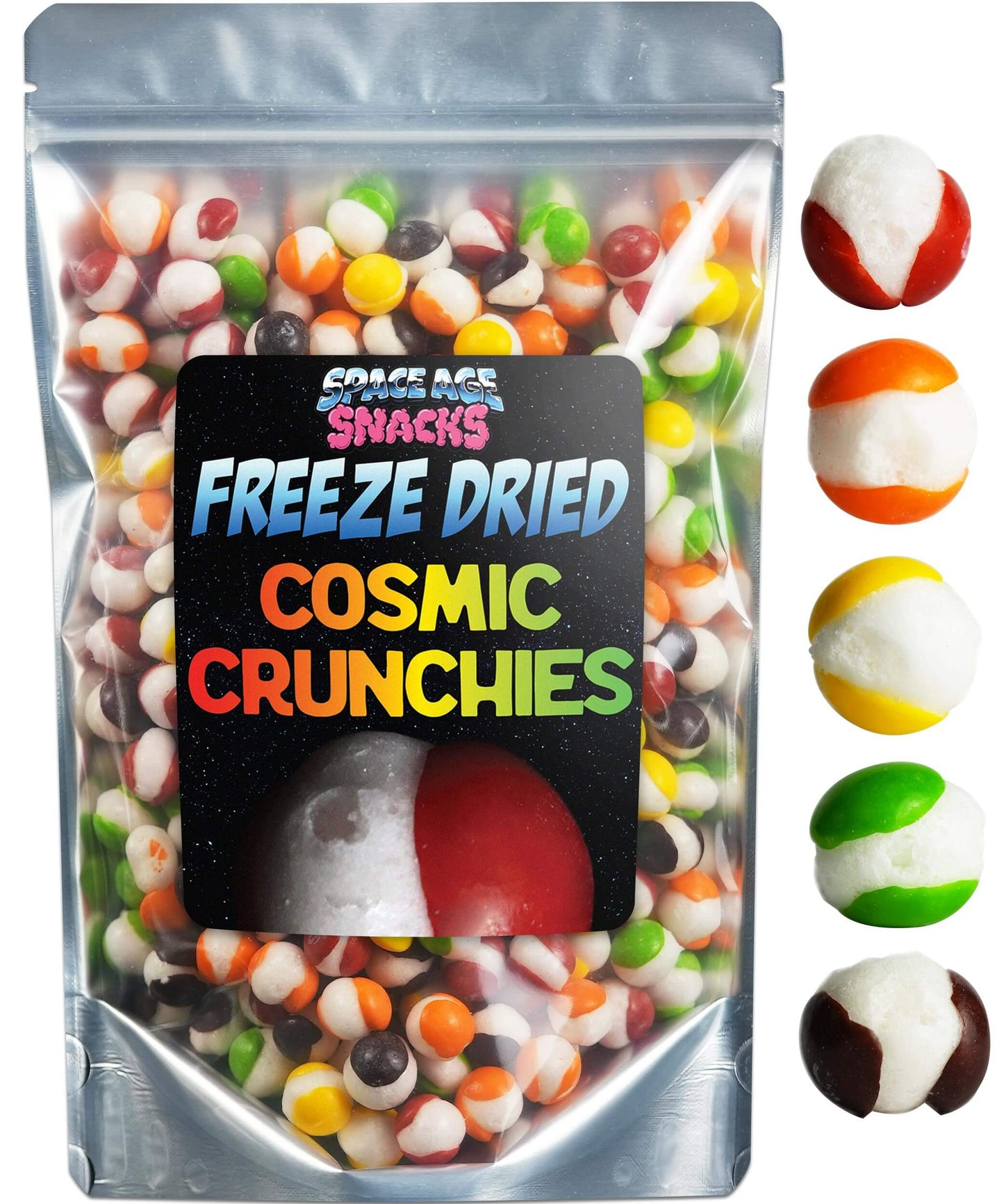 Premium Freeze Dried Candy - 4 Ounce Original Cosmic Crunchies Freeze Dried Candy Shipped in Box for Extra Protection - Space Age Snacks Freeze Dry Crunchies for All Ages - Collins Global Snack Store