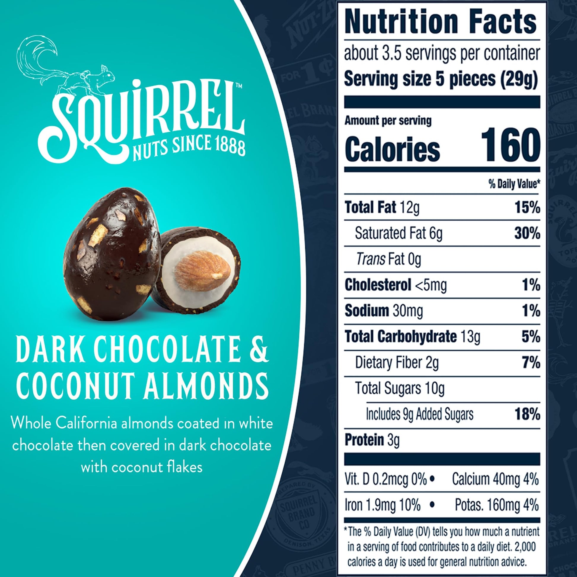 Squirrel Brand Sweet Brown Butter Cashews, 3.5 Ounces Resealable Bag, Gluten Free, Vegetarian - Collins Global Snack Store