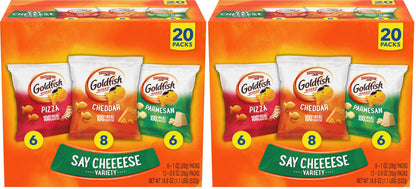 Goldfish Crackers Big Smiles Variety Pack | Cheddar, Colors &amp; Pretzels | 30 Snack Packs
