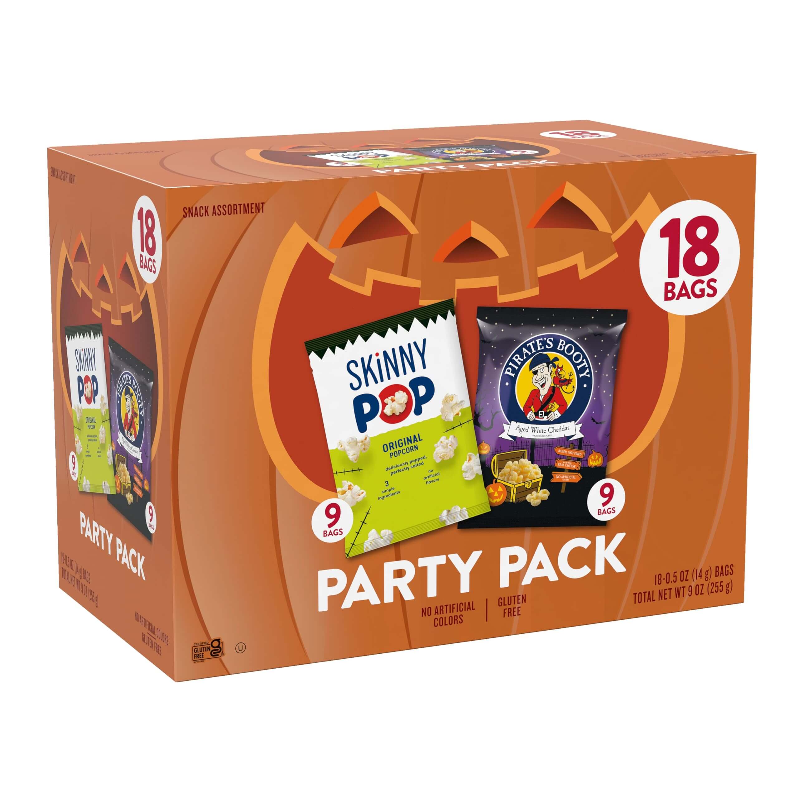 SkinnyPop Family Favorite Variety Pack – 18 bag party pack of popcorn for snacks and gatherings.