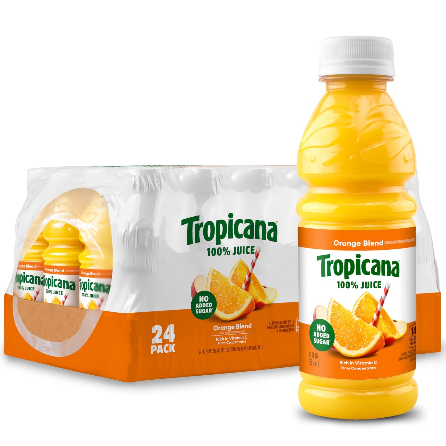 Tropicana 100% Juice Variety Pack - Orange, Apple & Fruit Medley (10 oz, Pack of 24)