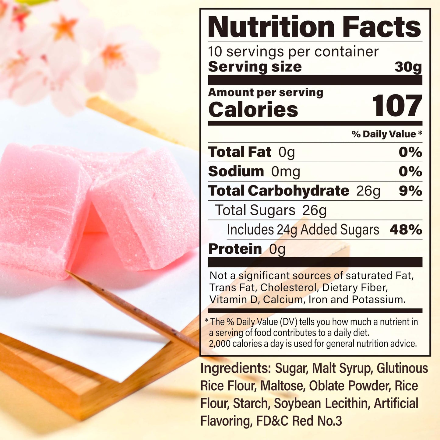 YAMASAN KYOTO UJI Japanese Sakura Mochi Candies, Real Traditional Cherry blossom Rice Cakes, 300g/10.58oz, Japanese Snacks, Japanese Candy, Individually Wrapped - Collins Global Snack Store