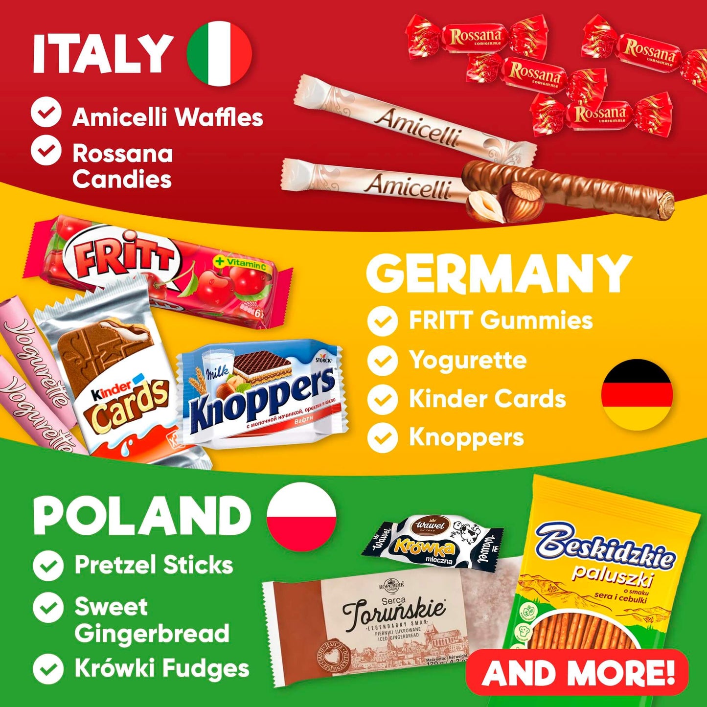 European Snack Box – 22 Authentic Snacks from Italy, Germany, Poland, Netherlands, Belgium, Switzerland, UK, Curated International Treats for a Delicious Taste Adventure - Collins Global Snack Store