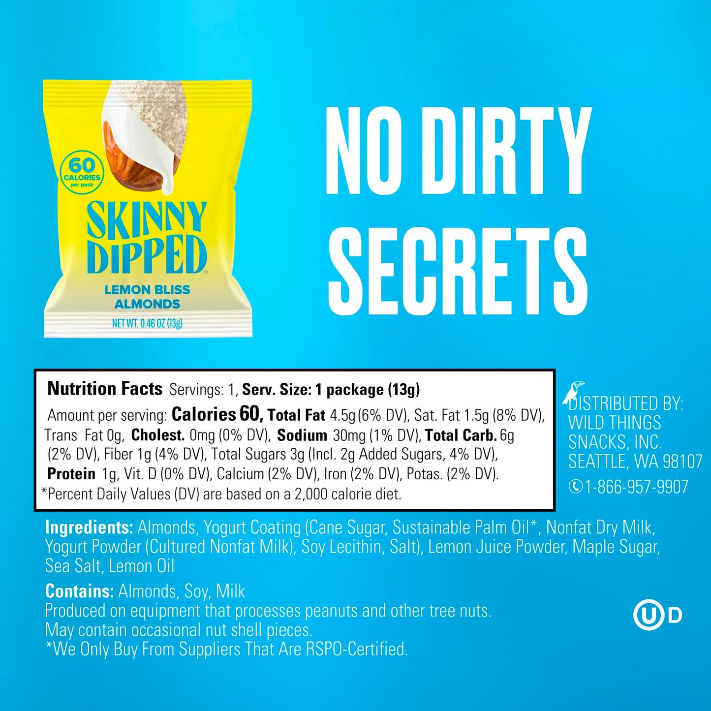 SkinnyDipped Snack Attack Minis Almond Variety Pack, Healthy Snack, Plant Protein, Gluten Free, 0.46 oz Mini Bags, Pack of 25 - Collins Global Snack Store