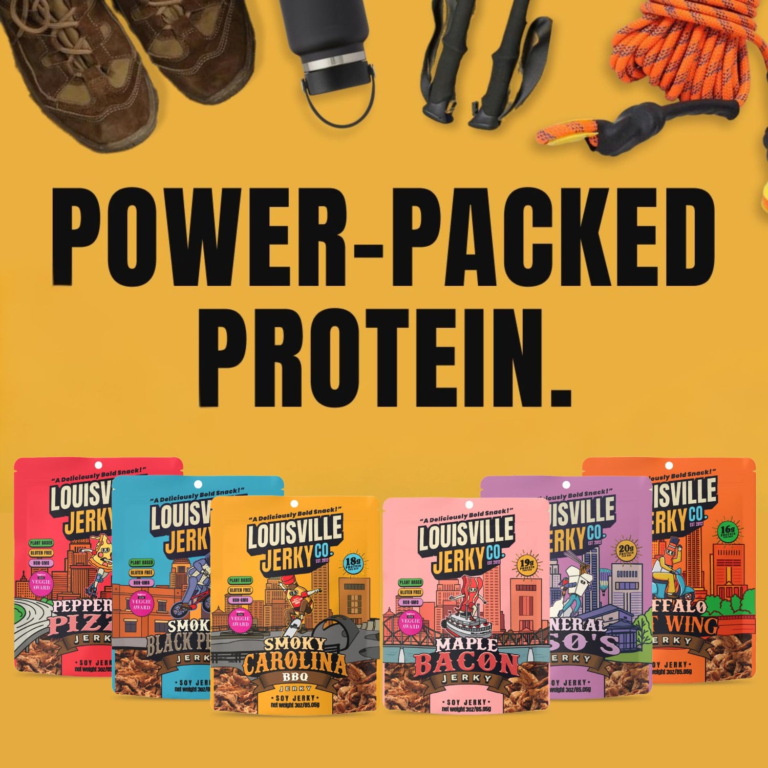 Louisville Vegan Jerky Co. – Plant-Based Jerky | Gluten-Free, Non-GMO | 3 oz