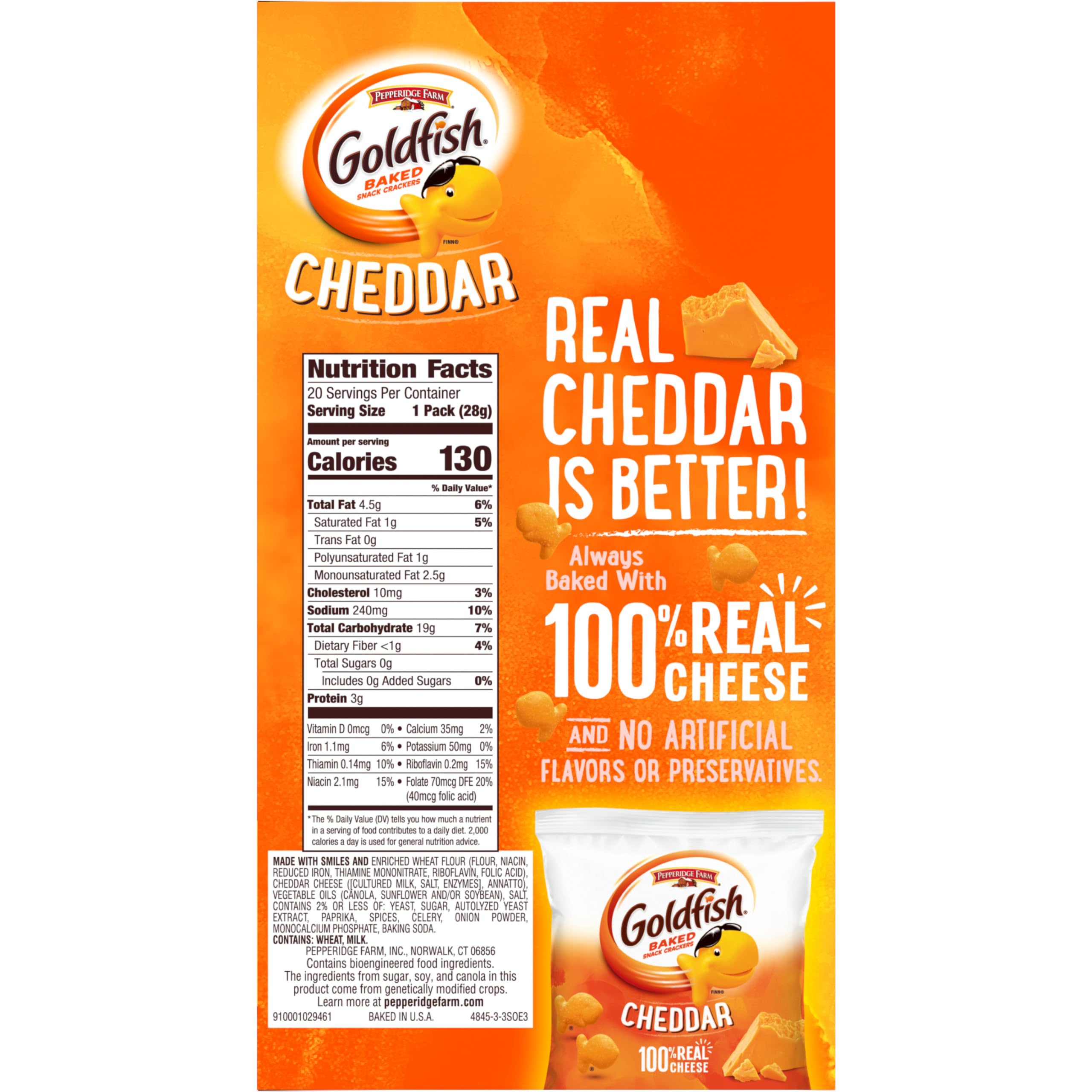 Goldfish Crackers Big Smiles Variety Pack with Cheddar, Colors, and Pretzels, Snack Packs, 30 Ct - Collins Global Snack Store