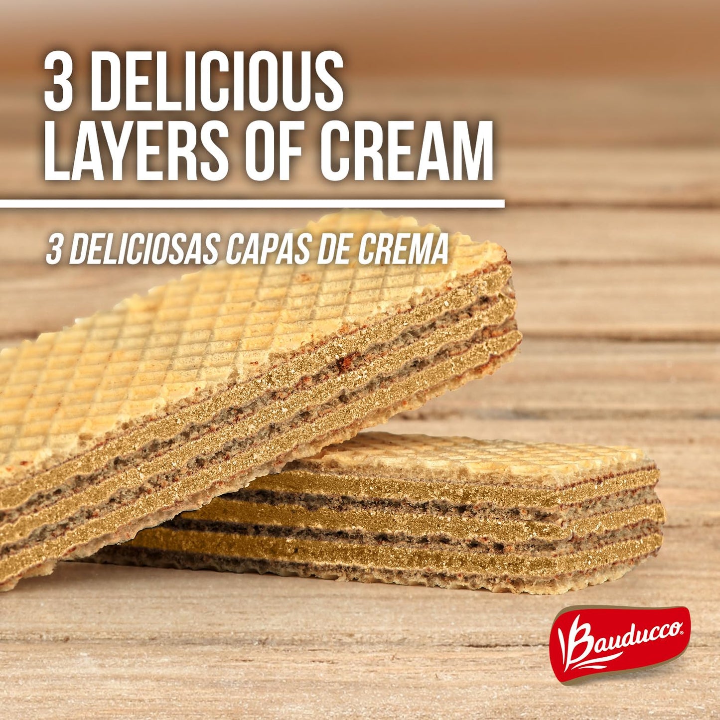 Bauducco Chocolate & Vanilla Wafer Cookies - Convenient Single Serve Wafer Cookies With 3 Layers of Cream - Delicious Sweet Snack on the go or Dessert 28.2oz (Pack of 20) - Collins Global Snack Store