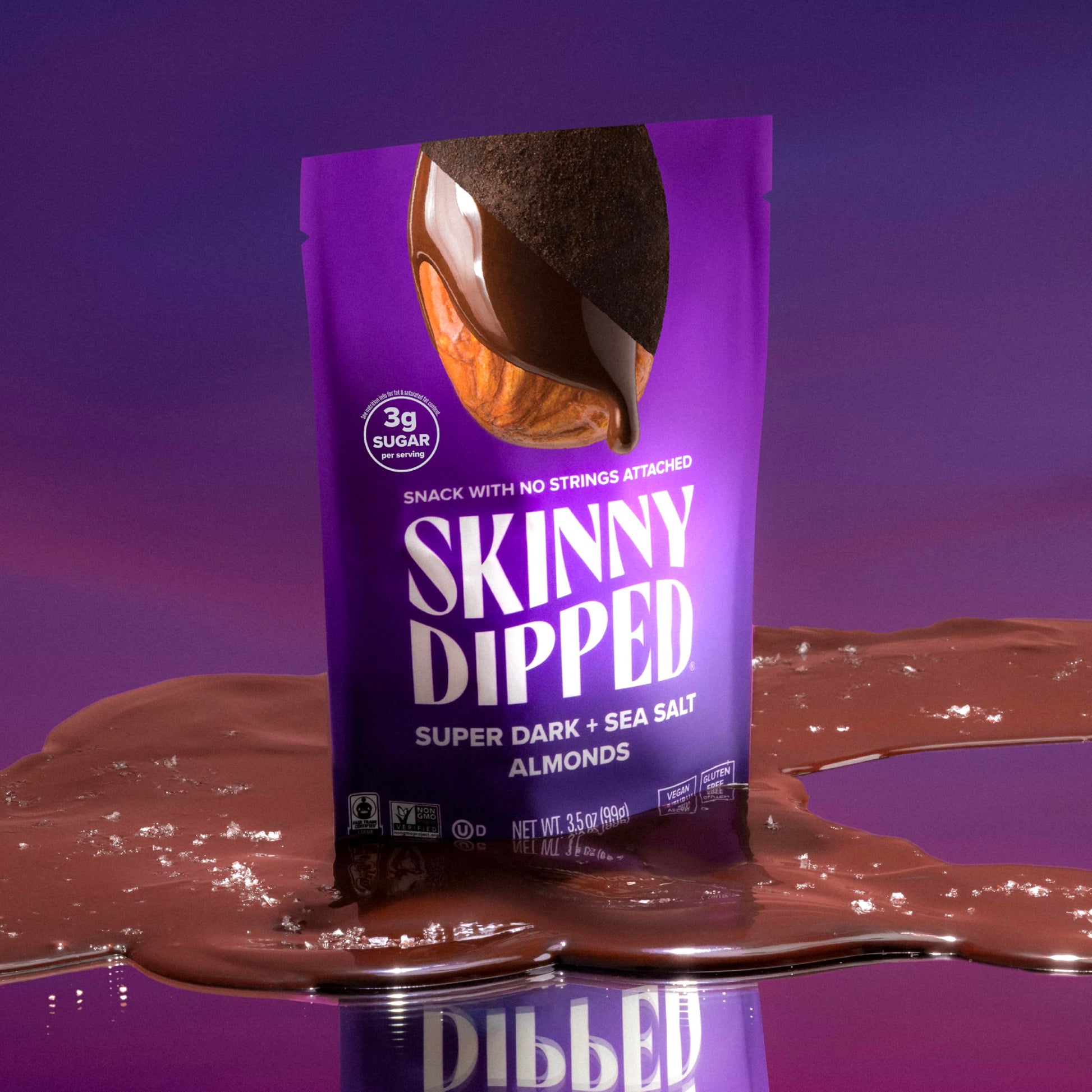 SkinnyDipped Snack Attack Minis Almond Variety Pack, Healthy Snack, Plant Protein, Gluten Free, 0.46 oz Mini Bags, Pack of 25 - Collins Global Snack Store