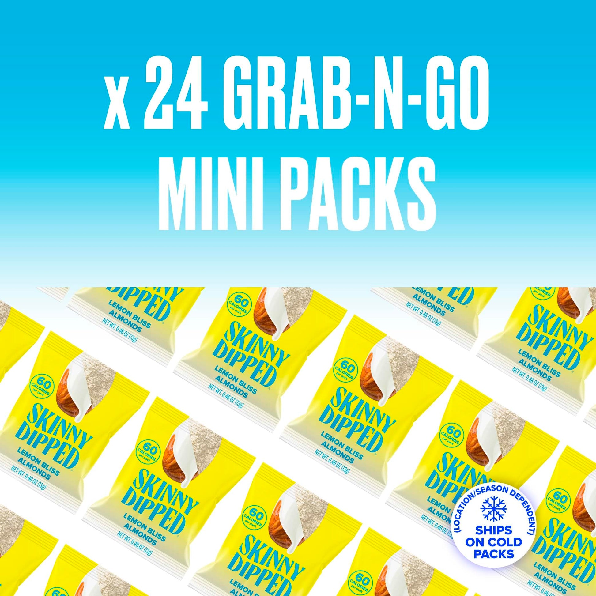 SkinnyDipped Snack Attack Minis Almond Variety Pack, Healthy Snack, Plant Protein, Gluten Free, 0.46 oz Mini Bags, Pack of 25 - Collins Global Snack Store