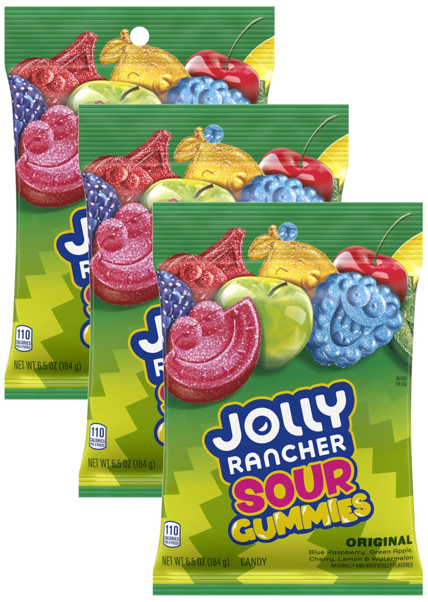 JOLLY RANCHER Sour Gummies Assorted Fruit Flavored Candy, 6.5 oz Bag