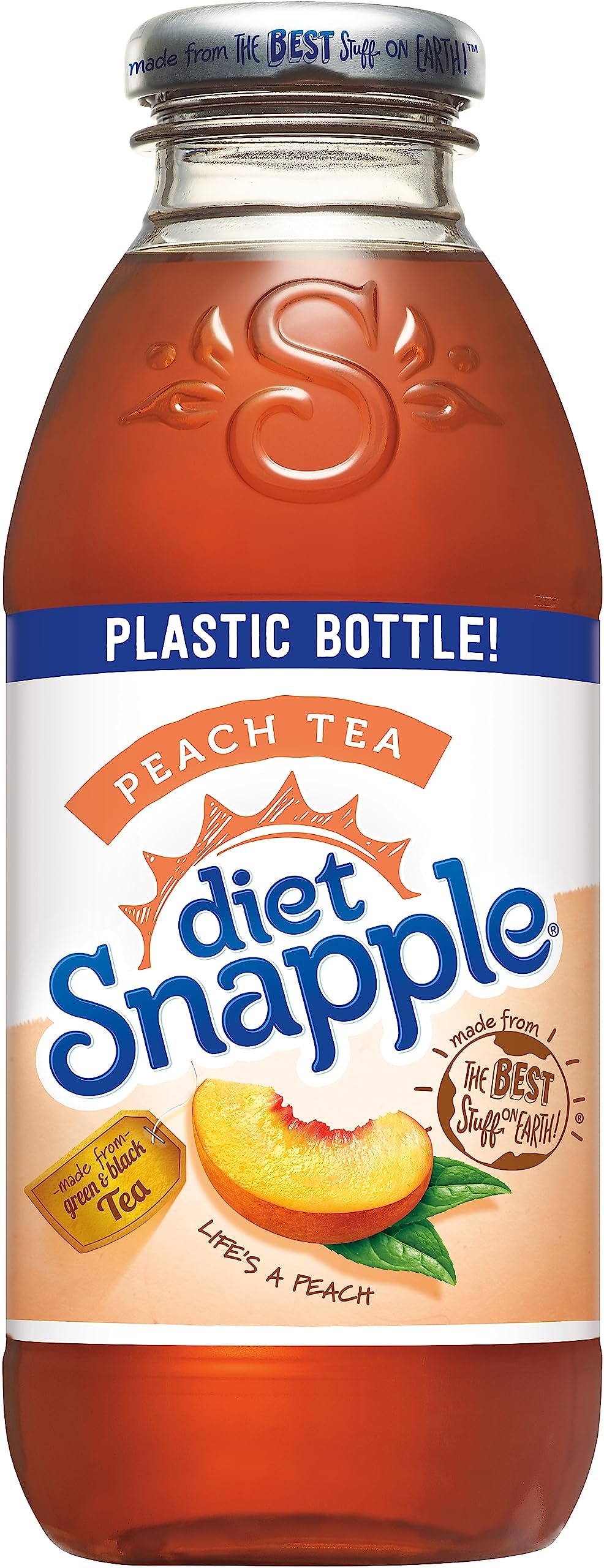 Snapple Zero Sugar Peach Tea, 16 fl oz recycled plastic bottle (Pack of 12) - Collins Global Snack Store